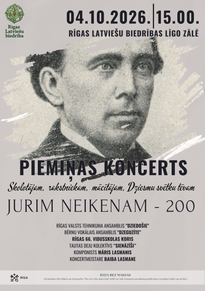 Skolotājam, rakstniekam, Dziesmu svētku tēvam Jurim Neikenam – 200